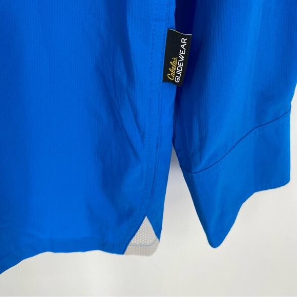 Cabelas Guidewear Shirt Mens Blue Button-Down Nylon Gorpcore Fishing Safari L - Picture 5 of 9